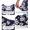 image:imageWiWi Pajamas for Women Super Soft Pajama Sets Cooling Short Sleeve Top Capri Pants Viscose from Bamboo Sleepwear Pjs S4XAnavy Floral