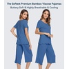 image:imageWiWi Pajamas for Women Super Soft Pajama Sets Cooling Short Sleeve Top Capri Pants Viscose from Bamboo Sleepwear Pjs S4XAprussian Blue