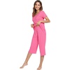 image:imageWiWi Pajamas for Women Super Soft Pajama Sets Cooling Short Sleeve Top Capri Pants Viscose from Bamboo Sleepwear Pjs S4XAraspberry Pink