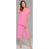 image:imageWiWi Pajamas for Women Super Soft Pajama Sets Cooling Short Sleeve Top Capri Pants Viscose from Bamboo Sleepwear Pjs S4XAraspberry Pink