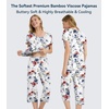 image:imageWiWi Pajamas for Women Super Soft Pajama Sets Cooling Short Sleeve Top Capri Pants Viscose from Bamboo Sleepwear Pjs S4XAretro Ink Flower