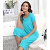 image:imageWiWi Pajamas for Women Super Soft Pajama Sets Cooling Short Sleeve Top Capri Pants Viscose from Bamboo Sleepwear Pjs S4XAturquoise