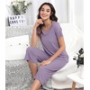 image:imageWiWi Pajamas for Women Super Soft Pajama Sets Cooling Short Sleeve Top Capri Pants Viscose from Bamboo Sleepwear Pjs S4XAviolet