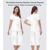 image:imageWiWi Pajamas for Women Super Soft Pajama Sets Cooling Short Sleeve Top Capri Pants Viscose from Bamboo Sleepwear Pjs S4XAwhite Stars