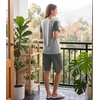 image:imageWiWi Pajamas for Women Super Soft Pajama Sets Cooling Short Sleeve Top Capri Pants Viscose from Bamboo Sleepwear Pjs S4XBiron Grey
