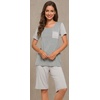 image:imageWiWi Pajamas for Women Super Soft Pajama Sets Cooling Short Sleeve Top Capri Pants Viscose from Bamboo Sleepwear Pjs S4XBlight Grey