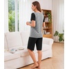 image:imageWiWi Pajamas for Women Super Soft Pajama Sets Cooling Short Sleeve Top Capri Pants Viscose from Bamboo Sleepwear Pjs S4XBstripeblack