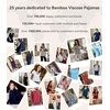 image:imageWiWi Pajamas for Women Super Soft Pajama Sets Cooling Short Sleeve Top Capri Pants Viscose from Bamboo Sleepwear Pjs S4XBstripeblack