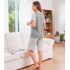 image:imageWiWi Pajamas for Women Super Soft Pajama Sets Cooling Short Sleeve Top Capri Pants Viscose from Bamboo Sleepwear Pjs S4XBstripelight Grey