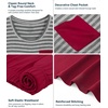 image:imageWiWi Pajamas for Women Super Soft Pajama Sets Cooling Short Sleeve Top Capri Pants Viscose from Bamboo Sleepwear Pjs S4XBstripewine