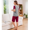 image:imageWiWi Pajamas for Women Super Soft Pajama Sets Cooling Short Sleeve Top Capri Pants Viscose from Bamboo Sleepwear Pjs S4XBstripewine
