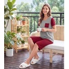 image:imageWiWi Pajamas for Women Super Soft Pajama Sets Cooling Short Sleeve Top Capri Pants Viscose from Bamboo Sleepwear Pjs S4XBwine