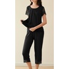 image:imageWiWi Pajamas for Women Super Soft Pajama Sets Cooling Short Sleeve Top Capri Pants Viscose from Bamboo Sleepwear Pjs S4XCblack