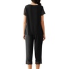 image:imageWiWi Pajamas for Women Super Soft Pajama Sets Cooling Short Sleeve Top Capri Pants Viscose from Bamboo Sleepwear Pjs S4XCblack