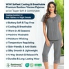 image:imageWiWi Pajamas for Women Super Soft Pajama Sets Cooling Short Sleeve Top Capri Pants Viscose from Bamboo Sleepwear Pjs S4XCdark Heather Grey