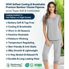 image:imageWiWi Pajamas for Women Super Soft Pajama Sets Cooling Short Sleeve Top Capri Pants Viscose from Bamboo Sleepwear Pjs S4XCheather Grey