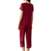 image:imageWiWi Pajamas for Women Super Soft Pajama Sets Cooling Short Sleeve Top Capri Pants Viscose from Bamboo Sleepwear Pjs S4XCwine