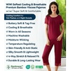 image:imageWiWi Pajamas for Women Super Soft Pajama Sets Cooling Short Sleeve Top Capri Pants Viscose from Bamboo Sleepwear Pjs S4XCwine