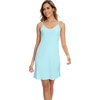image:imageWiWi Slip Dress for Women Sleeveless Nightgowns Sexy Chemise Nightgown Full Slips Babydoll Viscose from Bamboo SXXLAaqua