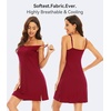 image:imageWiWi Slip Dress for Women Sleeveless Nightgowns Sexy Chemise Nightgown Full Slips Babydoll Viscose from Bamboo SXXLAwine Red