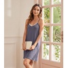 image:imageWiWi Slip Dress for Women Sleeveless Nightgowns Sexy Chemise Nightgown Full Slips Babydoll Viscose from Bamboo SXXLDark Grey