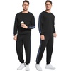 image:imageWiWi Super Soft Cooling Mens Tracksuit Set Breathable 2 Piece Jogger Outfit Modal Cotton Pullover Jogging Sweatsuits SXXLAblack