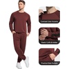 image:imageWiWi Super Soft Cooling Mens Tracksuit Set Breathable 2 Piece Jogger Outfit Modal Cotton Pullover Jogging Sweatsuits SXXLAchocolate Plum