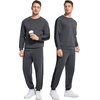 image:imageWiWi Super Soft Cooling Mens Tracksuit Set Breathable 2 Piece Jogger Outfit Modal Cotton Pullover Jogging Sweatsuits SXXLAdeep Grey
