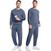 image:imageWiWi Super Soft Cooling Mens Tracksuit Set Breathable 2 Piece Jogger Outfit Modal Cotton Pullover Jogging Sweatsuits SXXLAindigo Grey