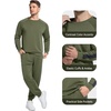image:imageWiWi Super Soft Cooling Mens Tracksuit Set Breathable 2 Piece Jogger Outfit Modal Cotton Pullover Jogging Sweatsuits SXXLAolive Green