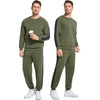 image:imageWiWi Super Soft Cooling Mens Tracksuit Set Breathable 2 Piece Jogger Outfit Modal Cotton Pullover Jogging Sweatsuits SXXLAolive Green