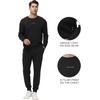 image:imageWiWi Super Soft Cooling Mens Tracksuit Set Breathable 2 Piece Jogger Outfit Modal Cotton Pullover Jogging Sweatsuits SXXLBblack