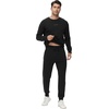 image:imageWiWi Super Soft Cooling Mens Tracksuit Set Breathable 2 Piece Jogger Outfit Modal Cotton Pullover Jogging Sweatsuits SXXLBblack
