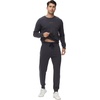 image:imageWiWi Super Soft Cooling Mens Tracksuit Set Breathable 2 Piece Jogger Outfit Modal Cotton Pullover Jogging Sweatsuits SXXLBcharcoal