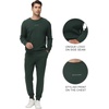 image:imageWiWi Super Soft Cooling Mens Tracksuit Set Breathable 2 Piece Jogger Outfit Modal Cotton Pullover Jogging Sweatsuits SXXLBdark Fence Green