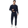 image:imageWiWi Super Soft Cooling Mens Tracksuit Set Breathable 2 Piece Jogger Outfit Modal Cotton Pullover Jogging Sweatsuits SXXLBdark Navy