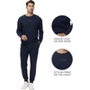 image:imageWiWi Super Soft Cooling Mens Tracksuit Set Breathable 2 Piece Jogger Outfit Modal Cotton Pullover Jogging Sweatsuits SXXLBdark Navy