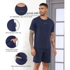 image:imageWiWi Super Soft Cooling Mens Tracksuit Set Breathable 2 Piece Jogger Outfit Modal Cotton Pullover Jogging Sweatsuits SXXLCdark Navy