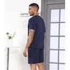 image:imageWiWi Super Soft Cooling Mens Tracksuit Set Breathable 2 Piece Jogger Outfit Modal Cotton Pullover Jogging Sweatsuits SXXLCdark Navy