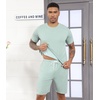 image:imageWiWi Super Soft Cooling Mens Tracksuit Set Breathable 2 Piece Jogger Outfit Modal Cotton Pullover Jogging Sweatsuits SXXLCdusty Aqua