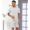 image:imageWiWi Super Soft Cooling Mens Tracksuit Set Breathable 2 Piece Jogger Outfit Modal Cotton Pullover Jogging Sweatsuits SXXLCgrayish White