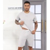 image:imageWiWi Super Soft Cooling Mens Tracksuit Set Breathable 2 Piece Jogger Outfit Modal Cotton Pullover Jogging Sweatsuits SXXLCgrayish White