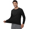 image:imageWiWi Viscose from Bamboo Mens Long Sleeve TShirt Crew Neck Lightweight Cooling Running Hiking SXXLBlack