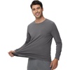 image:imageWiWi Viscose from Bamboo Mens Long Sleeve TShirt Crew Neck Lightweight Cooling Running Hiking SXXLCharcoal Grey