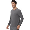 image:imageWiWi Viscose from Bamboo Mens Long Sleeve TShirt Crew Neck Lightweight Cooling Running Hiking SXXLCharcoal Grey