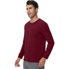 image:imageWiWi Viscose from Bamboo Mens Long Sleeve TShirt Crew Neck Lightweight Cooling Running Hiking SXXLDark Red