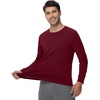 image:imageWiWi Viscose from Bamboo Mens Long Sleeve TShirt Crew Neck Lightweight Cooling Running Hiking SXXLDark Red