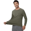 image:imageWiWi Viscose from Bamboo Mens Long Sleeve TShirt Crew Neck Lightweight Cooling Running Hiking SXXLGreen