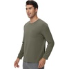 image:imageWiWi Viscose from Bamboo Mens Long Sleeve TShirt Crew Neck Lightweight Cooling Running Hiking SXXLGreen