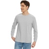 image:imageWiWi Viscose from Bamboo Mens Long Sleeve TShirt Crew Neck Lightweight Cooling Running Hiking SXXLLight Heather Grey
